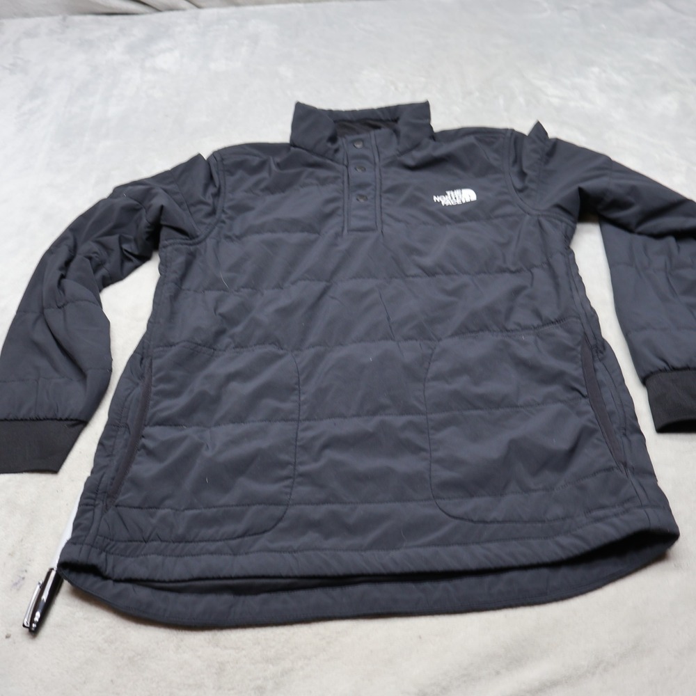 North Face Sweatshirt Boys Large 14/16 Black Insulated Snap Pullover‎ Outdoor